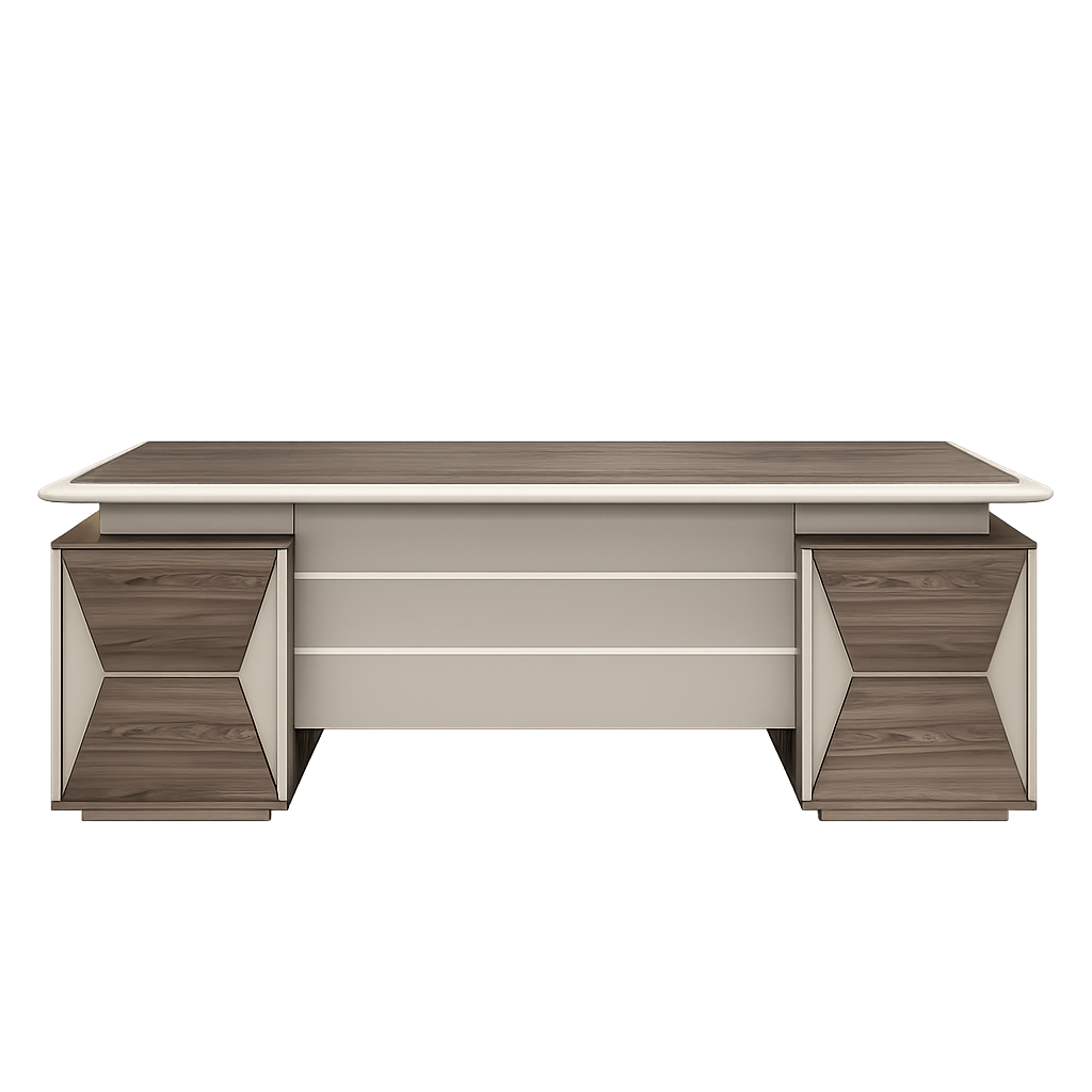 Modern Executive Office Desk with Storage Unit